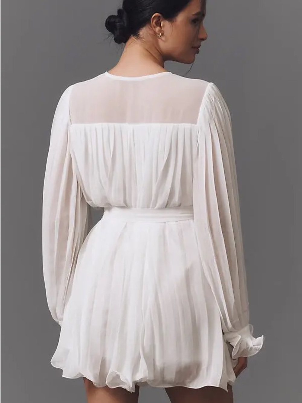 Endless Rose White Chiffon Pleated Romper Size Small NWOT